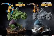 Marvel statuette Grey Hulk vs Wolverine 58 cm | SIDESHOW