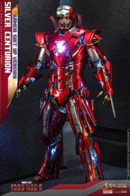 Iron Man 3 figurine Movie Masterpiece 1/6 Silver Centurion (Armor Suit Up Version) | Hot Toys