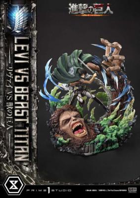 Attack on Titan statuette Ultimate Premium Masterline Series 1/4 Levi Versus Beast Titan 73 cm | PRIME 1 STUDIO