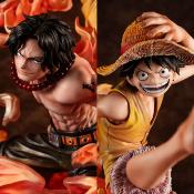 One Piece statuette PVC P.O.P. NEO-Maximum Luffy & Ace Bond between brothers 20th Limited Ver. 25 cm | MEGAHOUSE