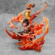 One Piece statuette PVC P.O.P. NEO-Maximum Luffy & Ace Bond between brothers 20th Limited Ver. 25 cm | MEGAHOUSE