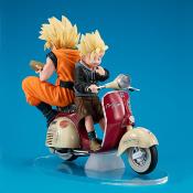 Dragonball Z 05 Desktop Real McCoy diorama PVC Super Saiyan Son Goku & Super Saiyan Son Gohan & Motorbike 16 cm | MEGAHOUSE